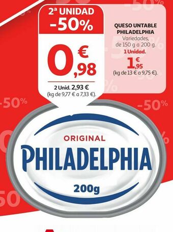 Alcampo Queso untable philadelphia oferta