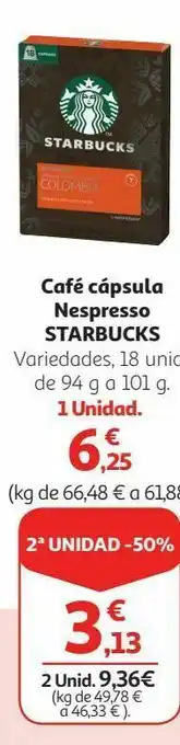 Alcampo Café nespresso starbucks oferta