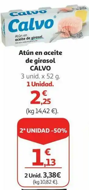 Alcampo Atún en aceite de girasol o en salsa de tomate calvo oferta