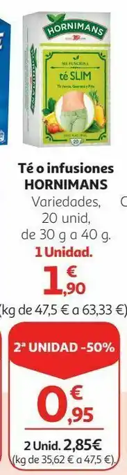 Alcampo Té o infusión hornimans oferta