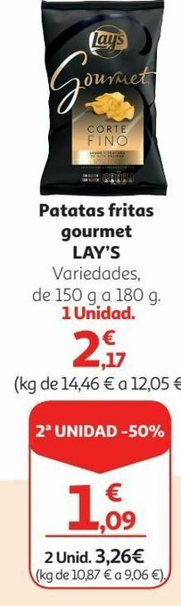 Alcampo Patatas fritas gourmet lay's oferta