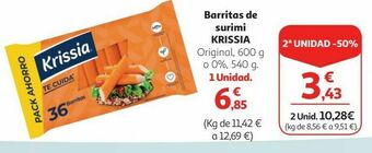Alcampo Barritas de surimi krissia oferta