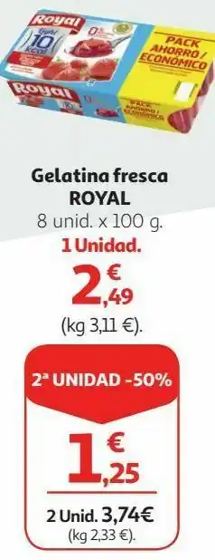 Alcampo Gelatina fresca royal oferta