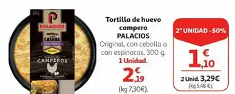 Alcampo Tortilla de huevo campero palacios oferta