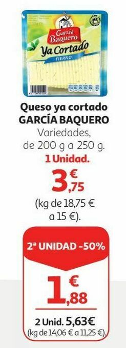 Alcampo Queso ya cortado garcía baquero oferta