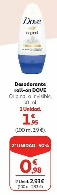 Alcampo Desodorante roll on dove oferta