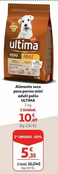 Alcampo Alimento seco para perros mini adult pollo última oferta
