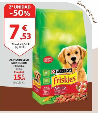 Alcampo Alimento seco para perros friskies oferta