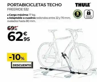 Portabicicletas de techo thule