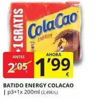Supermercados MAS Cola cao - batido energy oferta