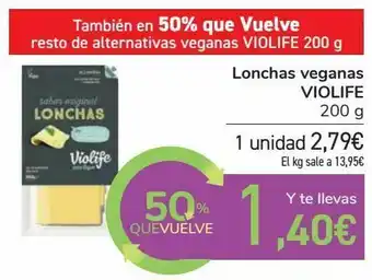Font Vella Lonchas veganas violife oferta