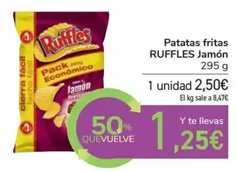 Patatas fritas ruffles jamón