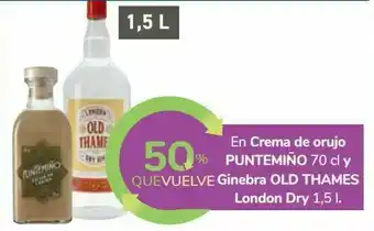 En crema de orujo puntemiño y ginebra old thames london dry