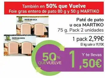 Font Vella Paté de pato u oca martiko oferta