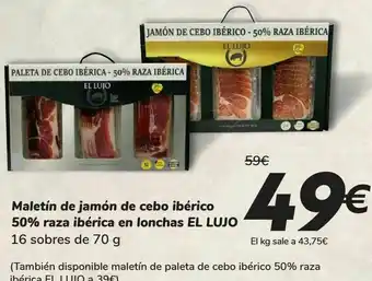 Font Vella Maletín de jamón de cebo ibérico 50% raza ibérica en lonchas el lujo oferta