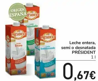Font Vella Leche entera, semi o desnatada président oferta