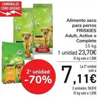 Font Vella Alimento seco para perros friskies adult, active, maxi o complete oferta