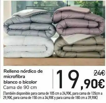 Font Vella Relleno nórdico de microfibra blanco o bicolor oferta