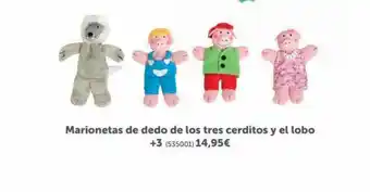 EurekaKids Marionetas De Dedo De Los Tres Cerditos Y El Lobo oferta