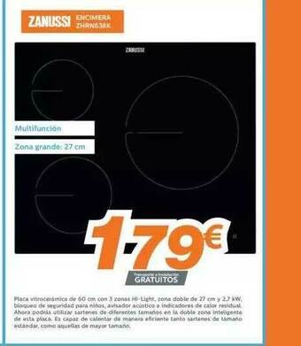 Pascual Martí Zanussi Encimera Zhrn638k oferta
