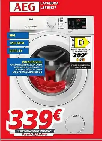 Mi electro Aeg Lavadora L6fbi827 oferta