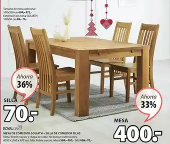JYSK Messa De Comedor Goliath + Silla De Comedor Silas Royaloak Mesa oferta