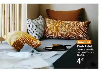 IKEA Svampmal Cojín Amarillo Oscuro Blanco 30x58 Cm oferta