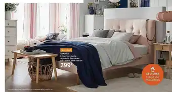 IKEA Idanas Estructura Cama Tapizada Gunnred Rosa Claro 160x200 Cm oferta