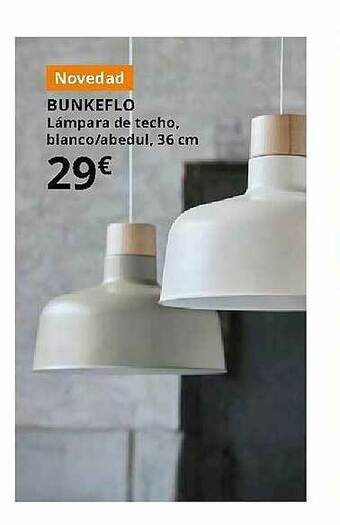 IKEA Bunkeflo Lámpara De Techo Blanco Abedul 36 Cm oferta