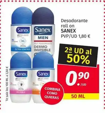 Maskom Supermercados Sanex Desodorante Roll On oferta