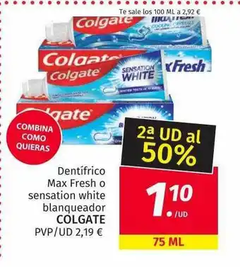 Maskom Supermercados Colgate Dentífrico Max Fresh O Sensation White Blanqueador oferta