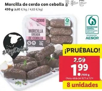 Lidl Morcilla de cerdo con cebolla 430g oferta