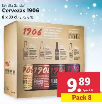 Lidl Estrella Galicia Cervezas 1906 8 x 33cl oferta