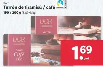 Lidl Dor Turrón de tiramisú/café 190/200g oferta