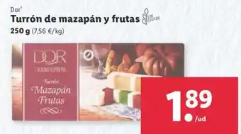 Lidl Dor Turrón de mazapán y frutas 250g oferta