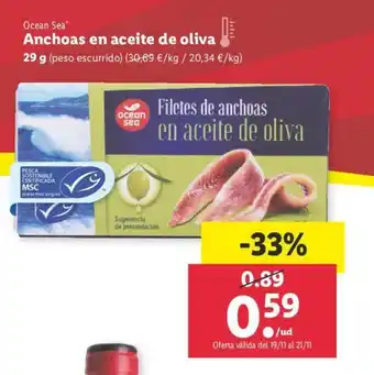 Lidl Anchoas en aceite de oliva 29g oferta