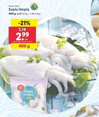 Lidl Ocean Sea Sepia limpia 400g oferta