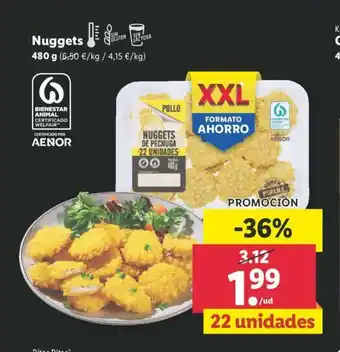 Lidl Nuggets 480g oferta