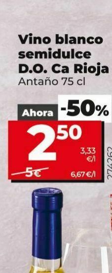 Dia Vino blanco semidulce d.o ca rioja oferta