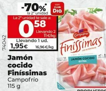 Dia Jamón cocido campofrío oferta