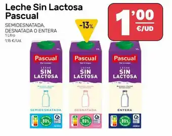 AhorraMas Leche sin lactosa pascual oferta