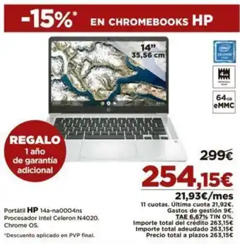 El Corte Inglés Portátil HP 14a-na0004ns oferta