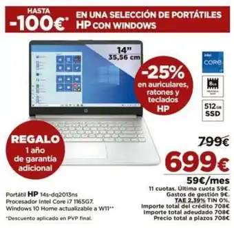El Corte Inglés Portátil HP 14s-dq2013ns oferta