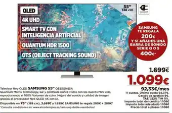 El Corte Inglés Televisor Neo QLED Samsung 55" QE55QN85A oferta