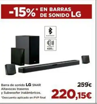 El Corte Inglés Barra de Sonido LG SN4R oferta