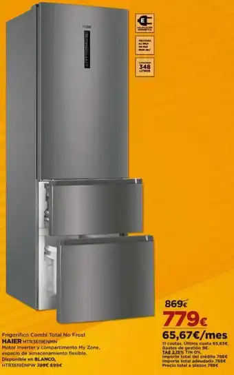 El Corte Inglés Frigorifico Combi Total No Frost Haier HTR3619ENMN oferta