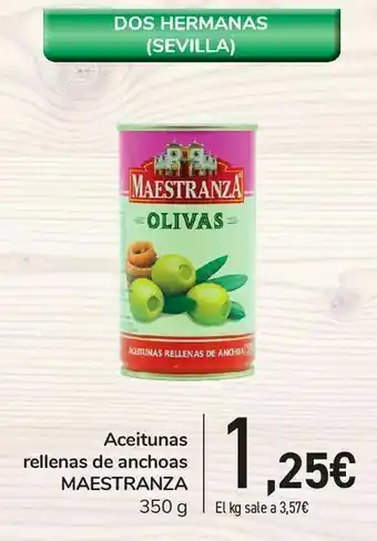 Aceitunas rellenas de anchoas maestranza 350 g