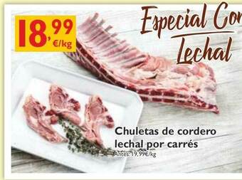 Cash Ecofamilia Chuletas De Cordero Lechal Por Carrés oferta