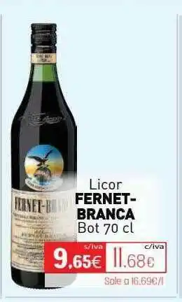 Cuevas Cash Licor Fernet-branca 70cl oferta
