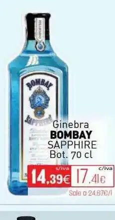 Cuevas Cash Ginebra Bombay Sapphire 70cl oferta